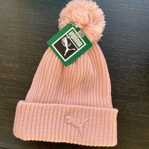 PUMA Women's Lily Cuff Pom Beanie Knit Hat.
